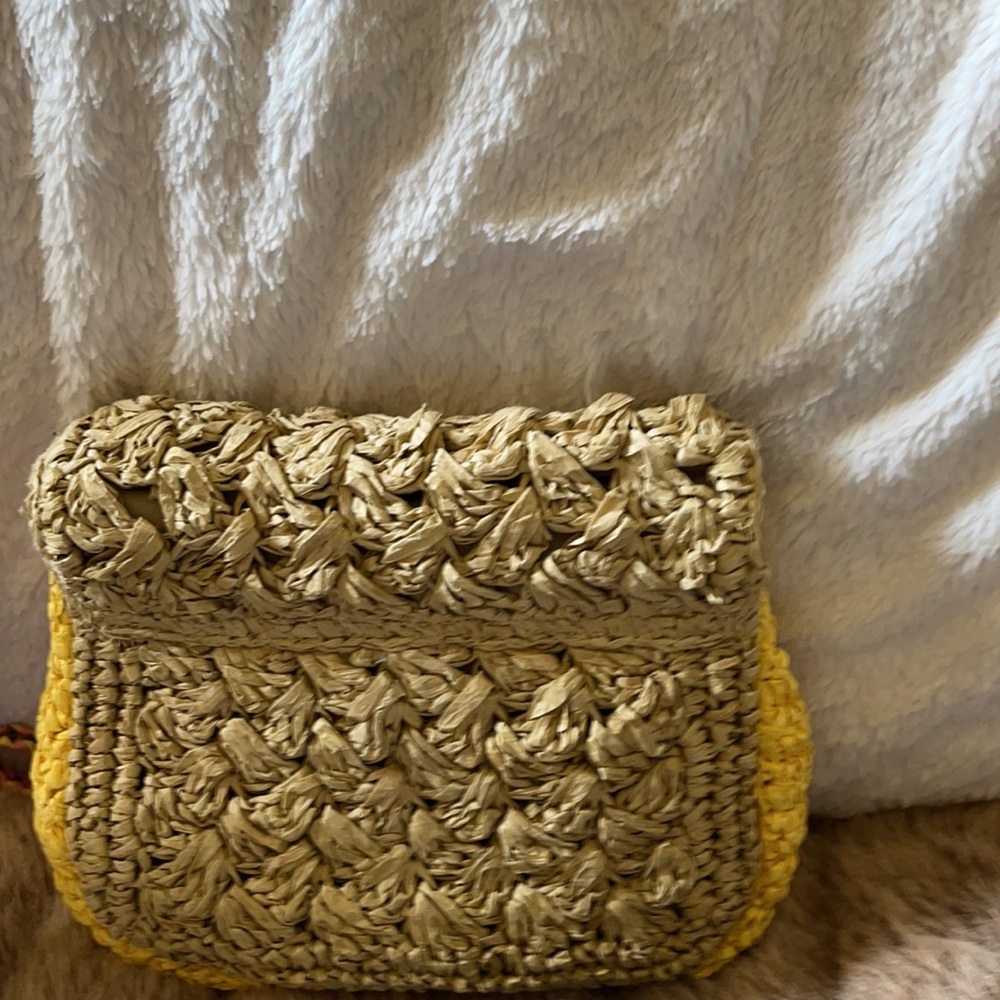 J Crew Color Block Raffia Straw Crossbody - image 5